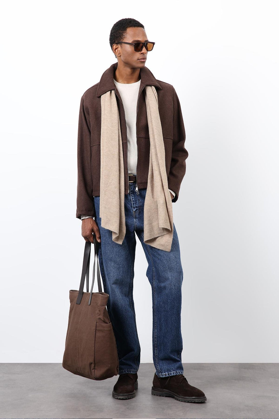 ANT Antioch Coffee Regular Fit Textured Men's Coat - Tortosa