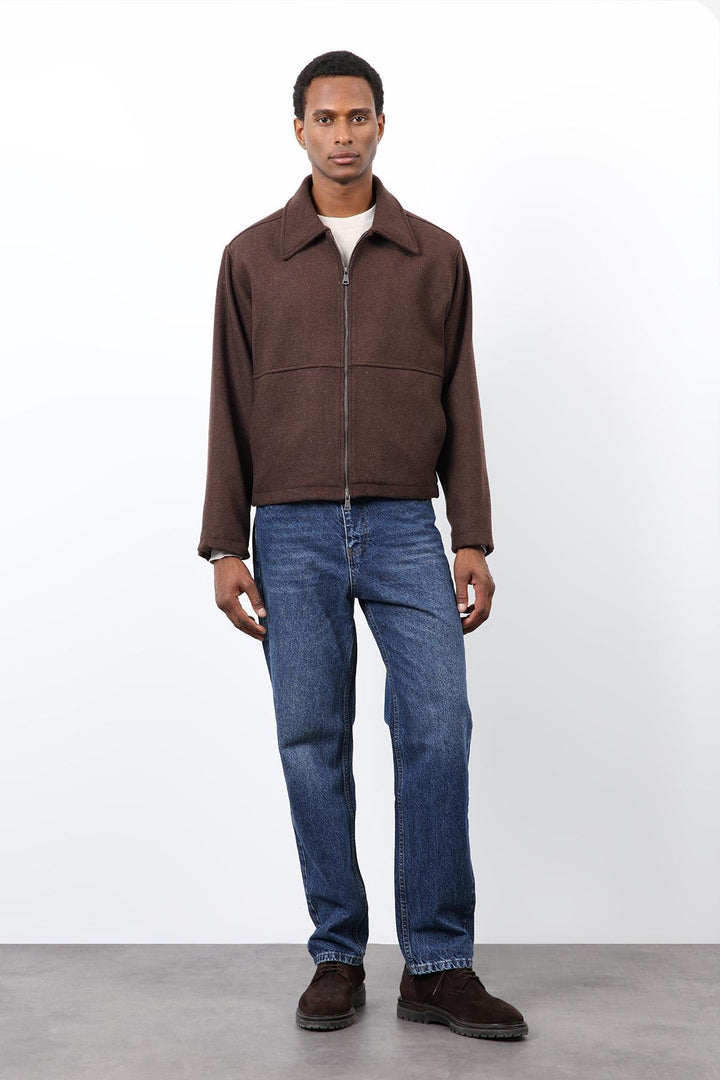ANT Antioch Coffee Regular Fit Textured Men's Coat - Tortosa