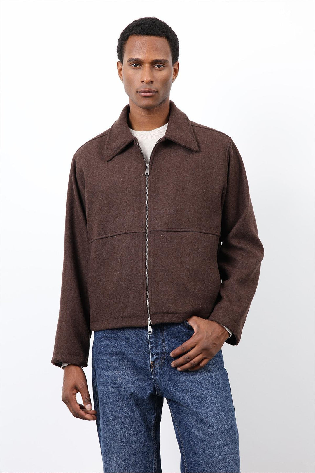 ANT Antioch Coffee Regular Fit Textured Men's Coat - Tortosa
