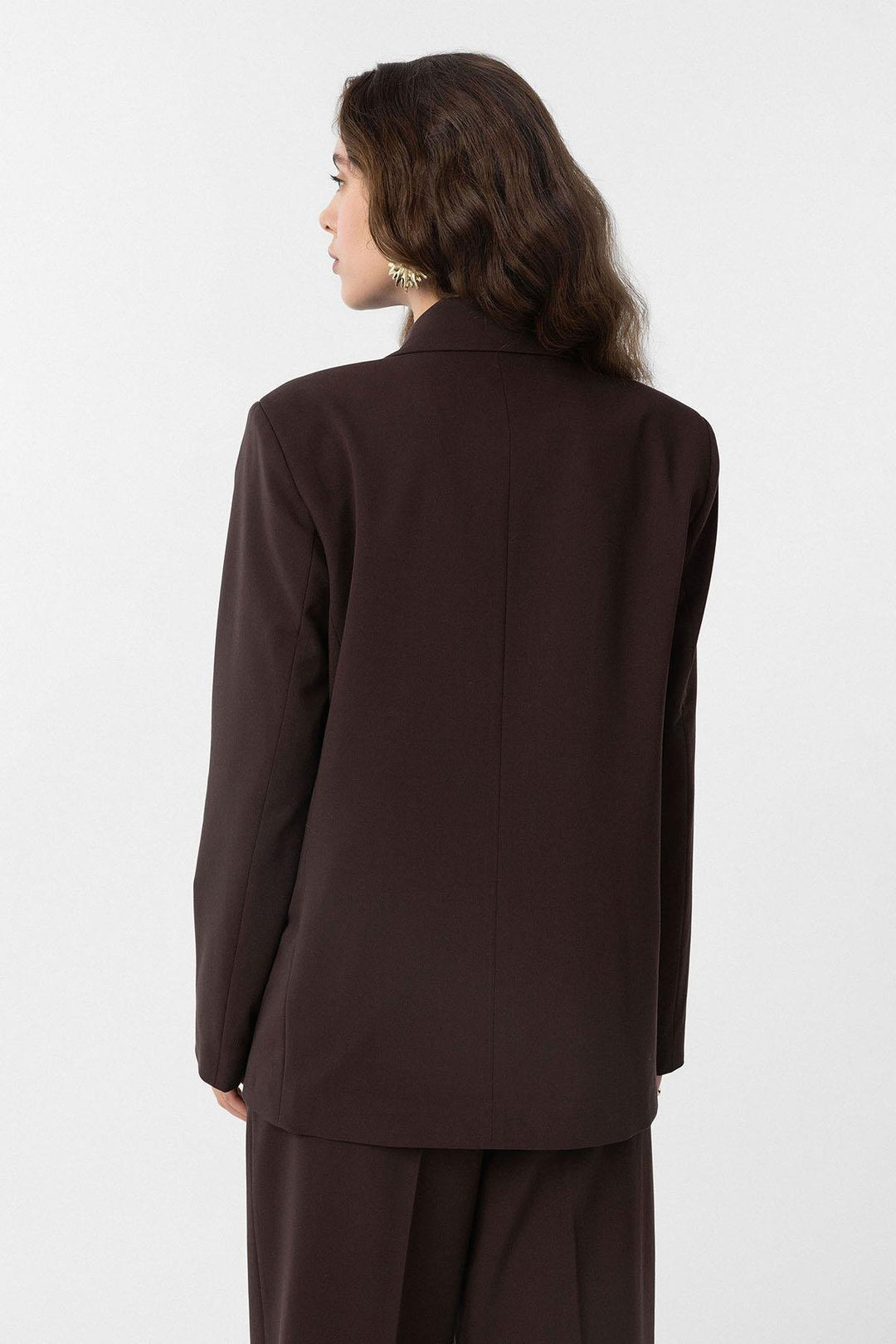 ANT Antioch Kahve Regular Fit Kruvaze Kadın Blazer Ceket - Taunton