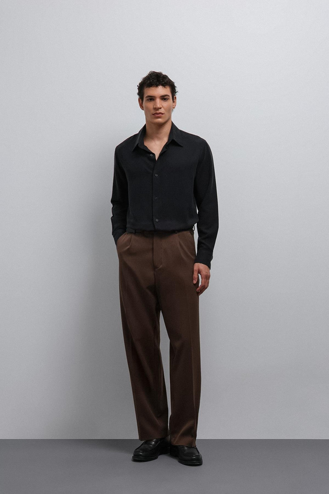 ANT Antioch Coffee Relax Fit Baggy Pleated Men's Pants - Purmerend