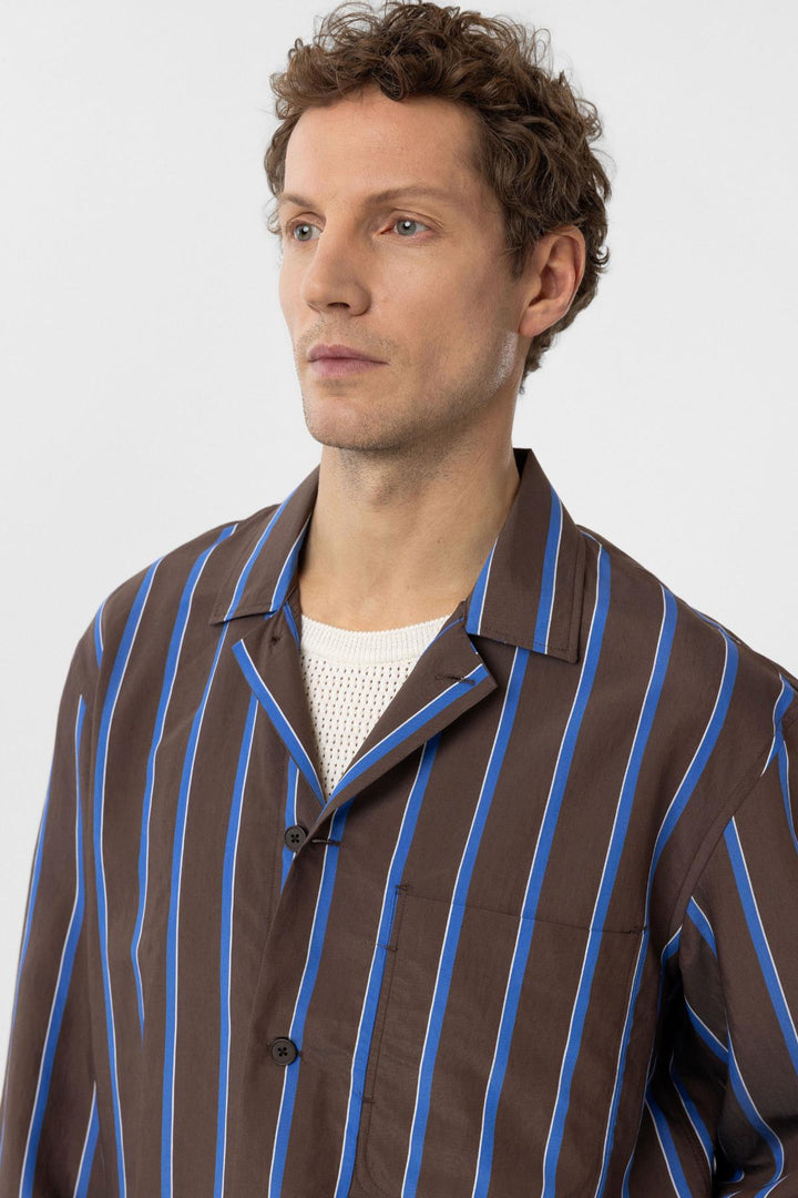 ANT Antioch Coffee Relax Fit Striped Men's Shirt - Palencia
