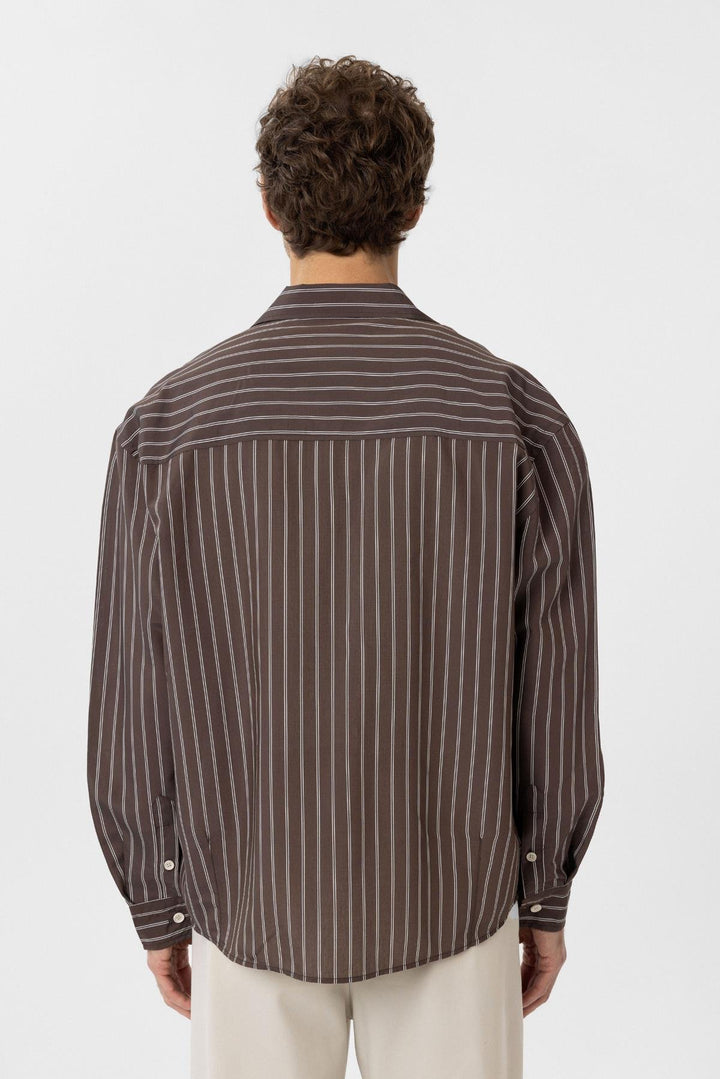 ANT Antioch Coffee Relax Fit Striped Men's Shirt - San Juan del Río
