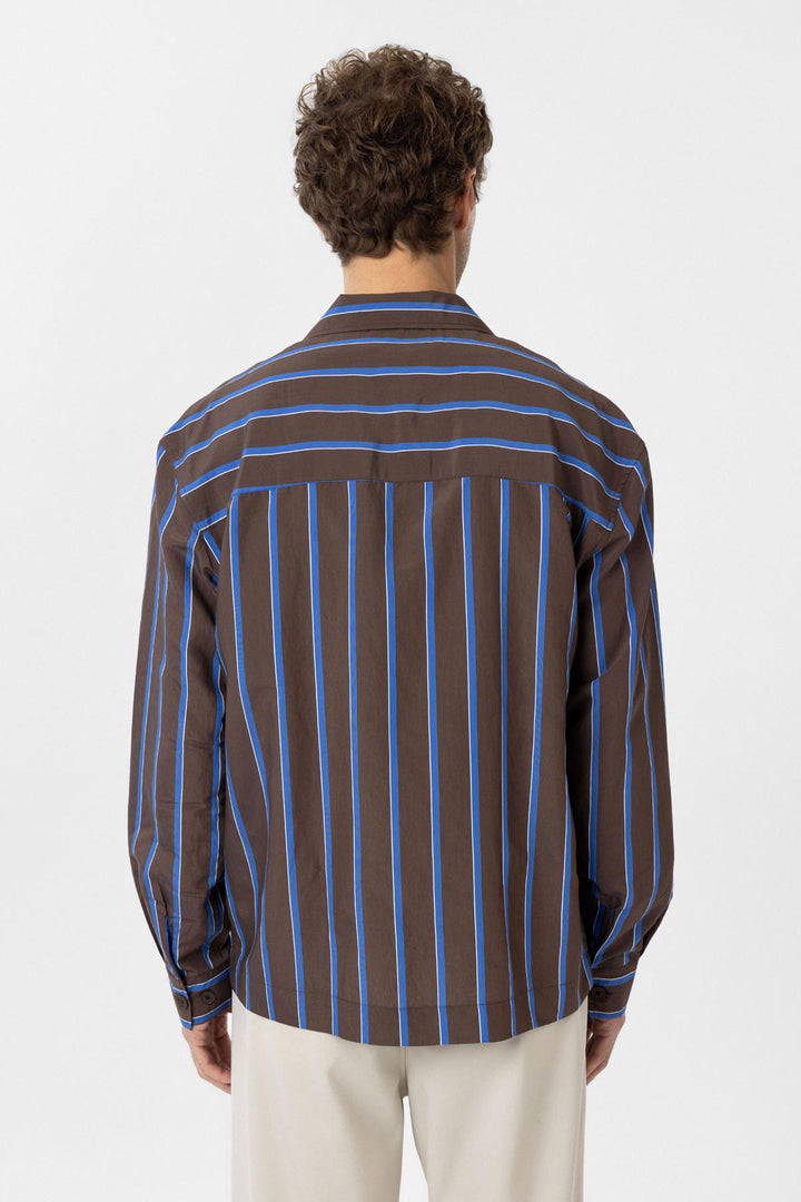ANT Antioch Coffee Relax Fit Striped Men's Shirt - Palencia