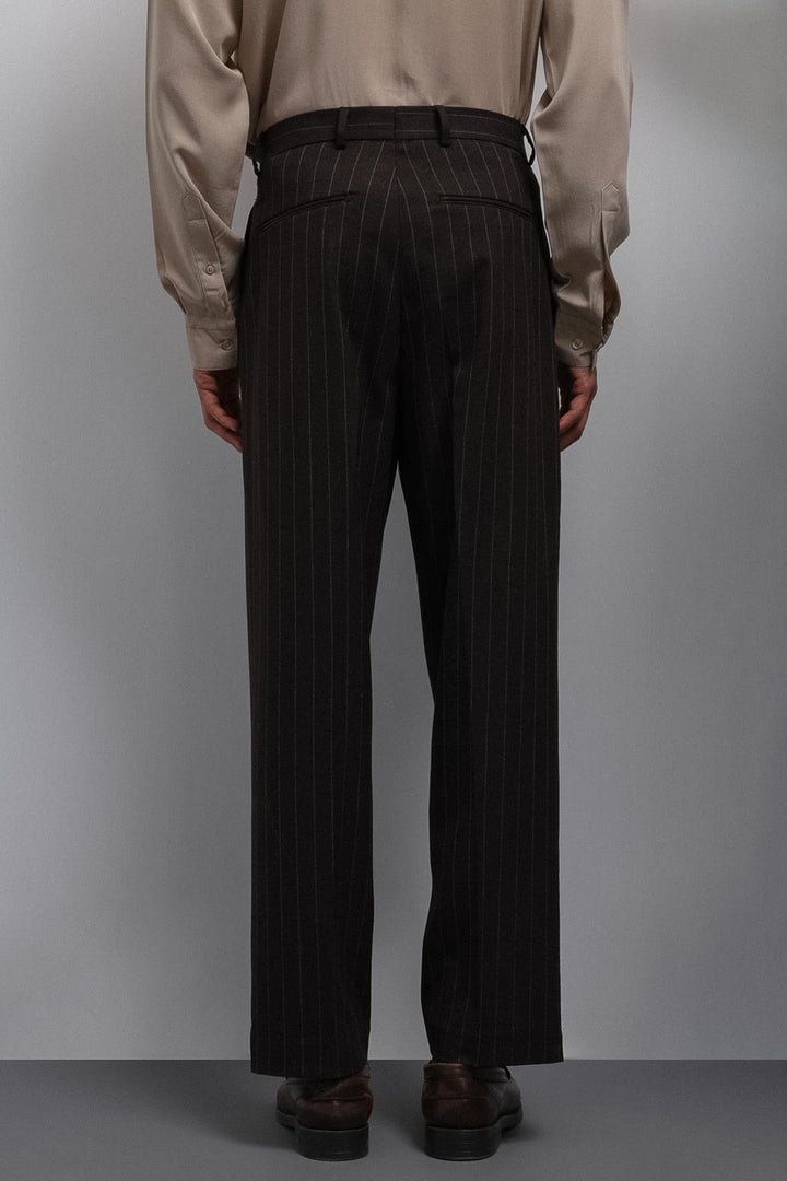 ANT Antioch Coffee Relax Fit Striped Men's Pants - West Jordan