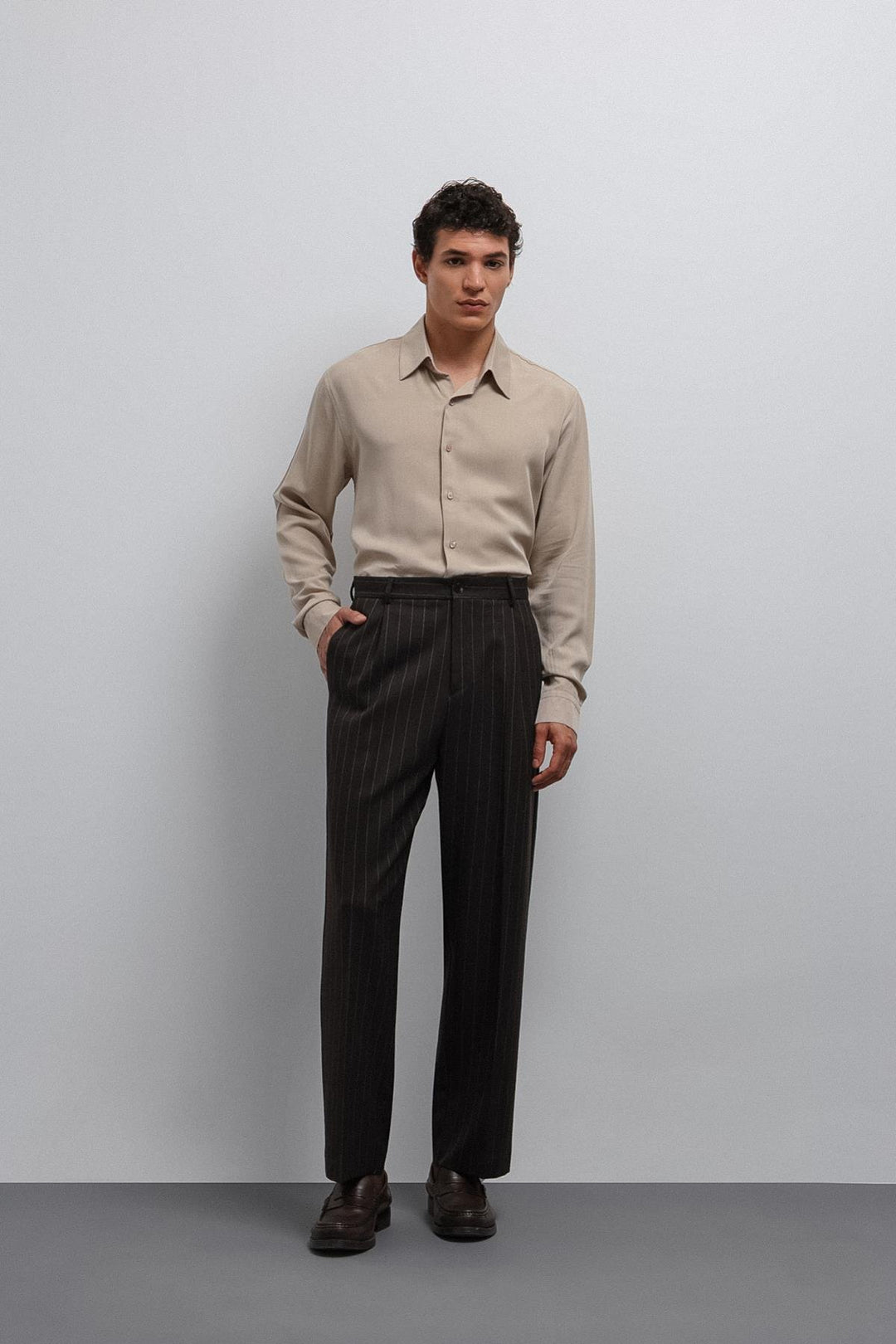 ANT Antioch Coffee Relax Fit Striped Men's Pants - West Jordan