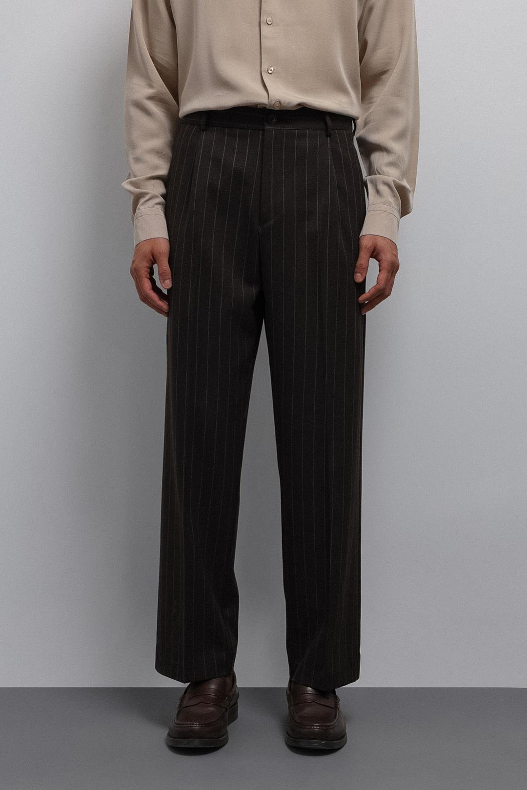 ANT Antioch Coffee Relax Fit Striped Men's Pants - West Jordan
