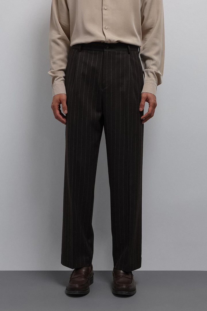 ANT Antioch Coffee Relax Fit Striped Men's Pants - West Jordan