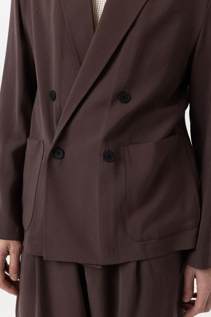 ANT Antioch Coffee Relax Fit Diagonal Slim Men's Blazer Jacket - Port Arthur