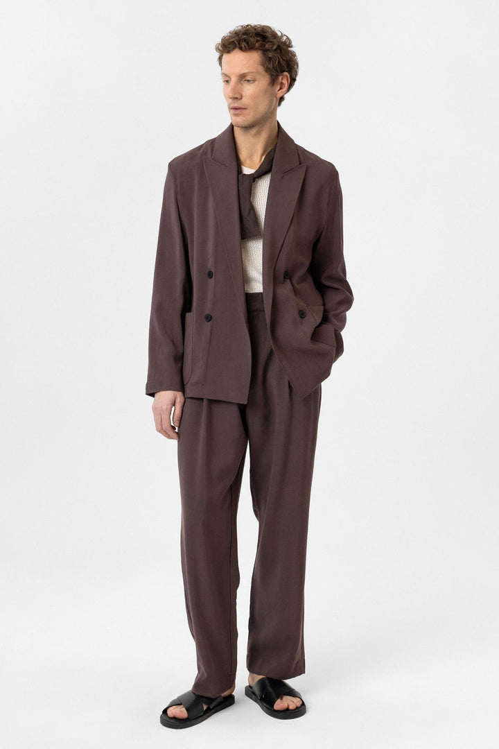 ANT Antioch Coffee Relax Fit Diagonal Slim Men's Blazer Jacket - Port Arthur