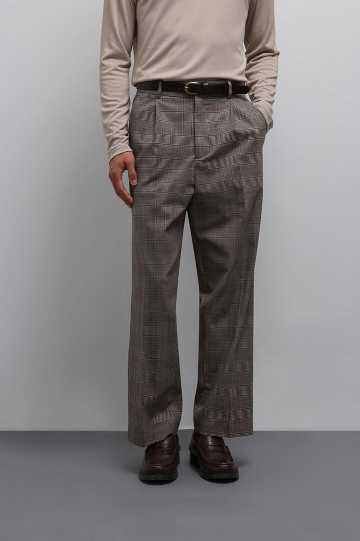 ANT Antioch Coffee Relax Fit Checkered Men's Pants - Jefferson City