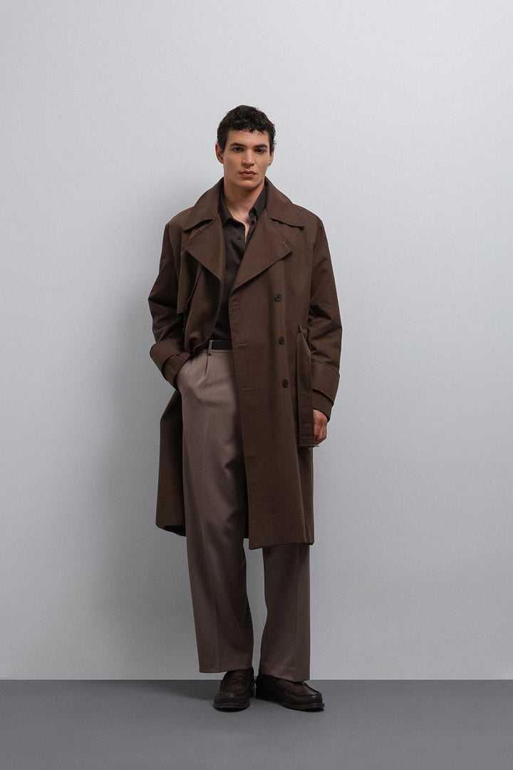 ANT Antioch Coffee Relax Fit Men's Trench Coat - Tacámbaro de Codallos
