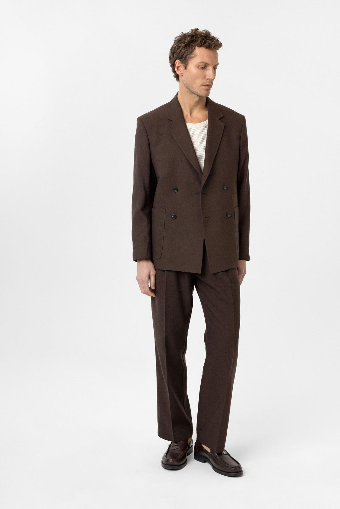 ANT Antioch Coffee Relax Fit Linen Blend Men's Blazer Jacket - Merced