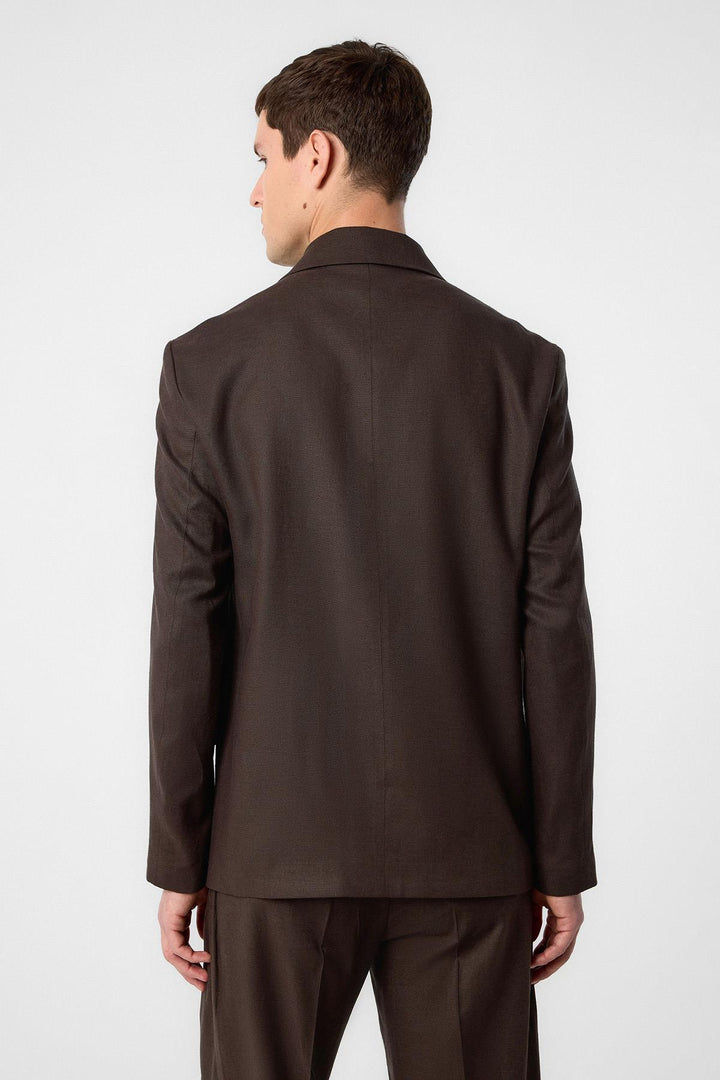 ANT Antioch Coffee Relax Fit Linen Blend Men's Blazer Jacket - Wichita