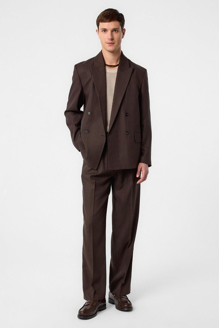 ANT Antioch Coffee Relax Fit Linen Blend Men's Blazer Jacket - Wichita