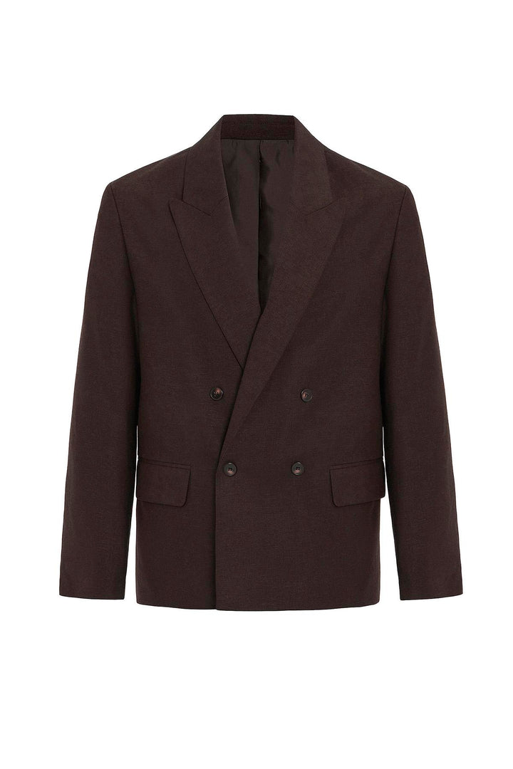 ANT Antioch Coffee Relax Fit Linen Blend Men's Blazer Jacket - Wichita