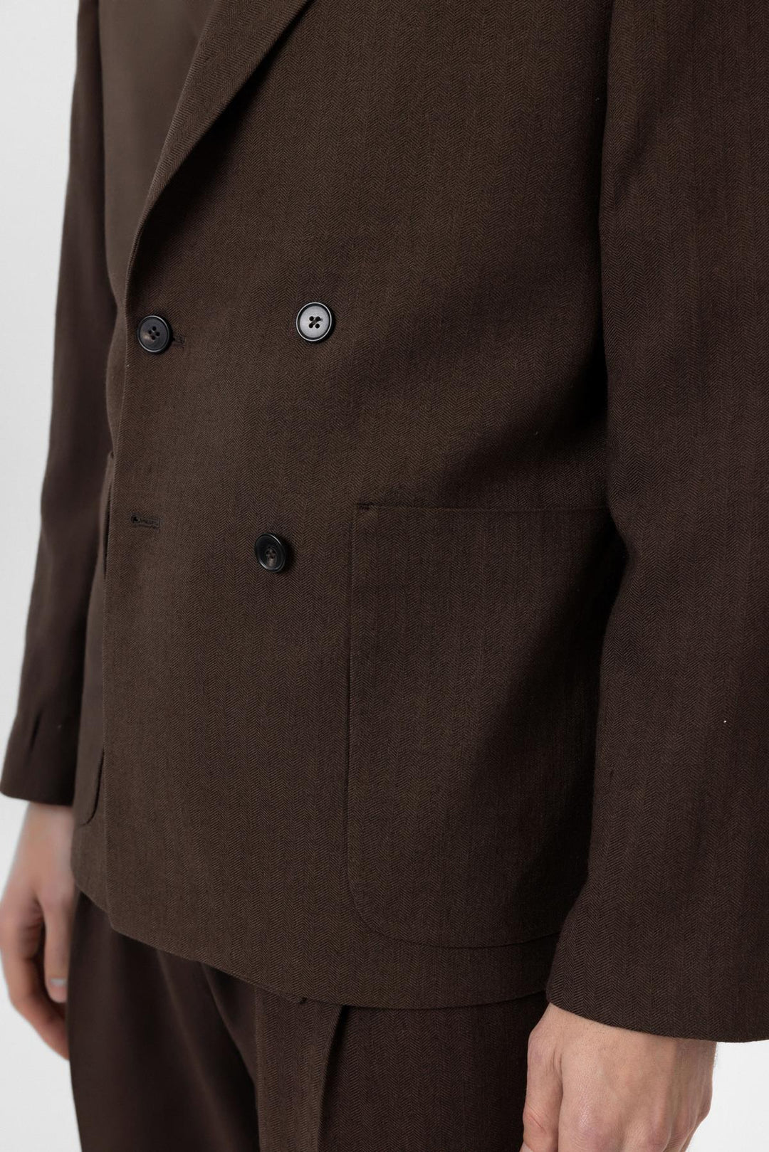 ANT Antioch Kahve Relax Fit Keten Karışımlı Erkek Blazer Ceket - Gloucester