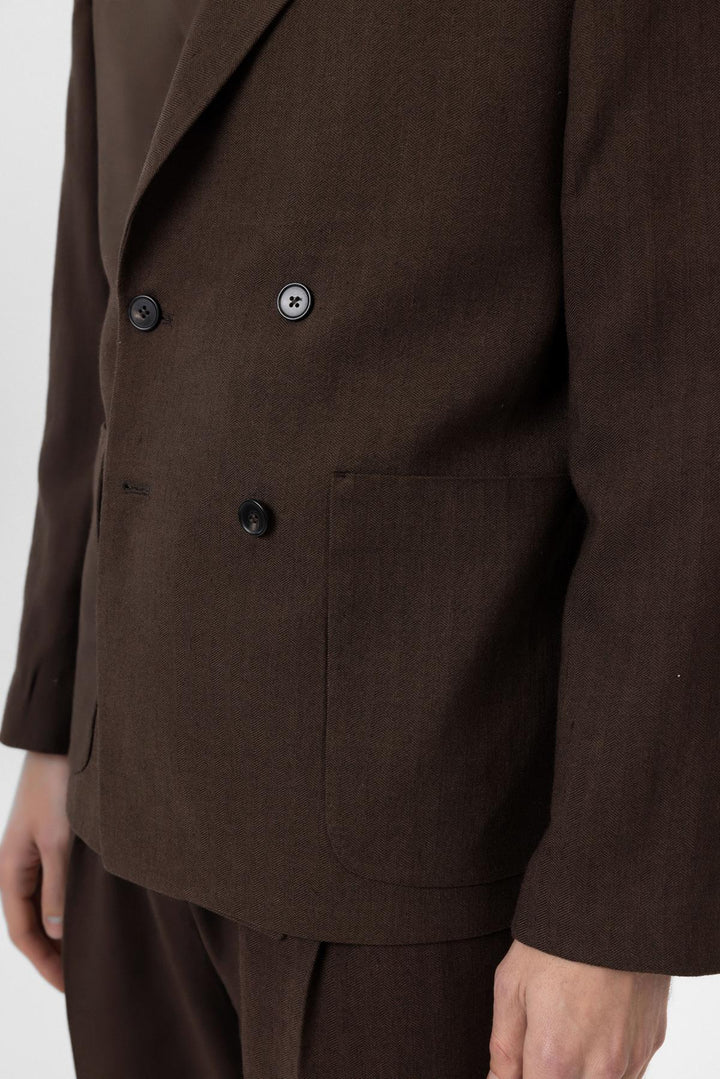 ANT Antioch Kahve Relax Fit Keten Karışımlı Erkek Blazer Ceket - Gloucester