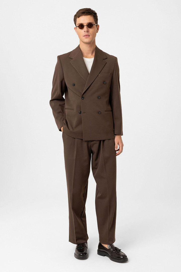 ANT Antioch Coffee Relax Fit Wrap Men's Blazer Jacket - Versailles