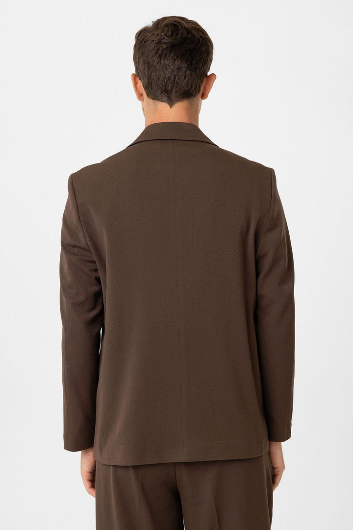 ANT Antioch Coffee Relax Fit Wrap Men's Blazer Jacket - Versailles