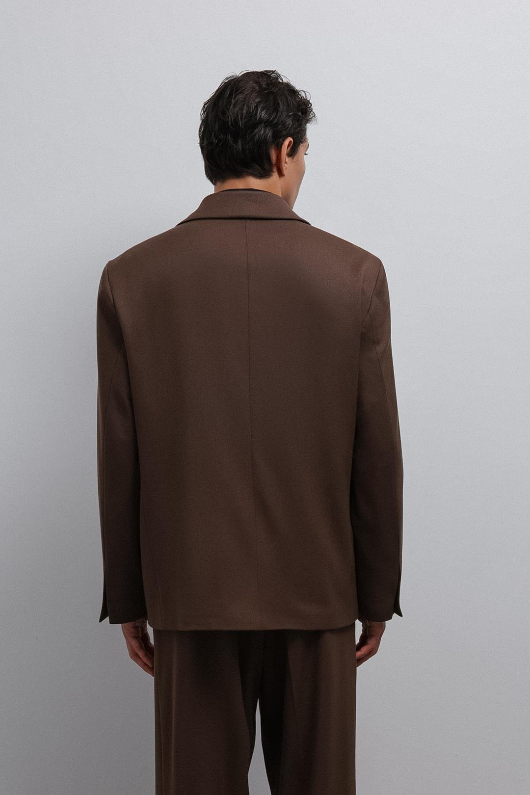 ANT Antioch Kahve Relax Fit Kruvaze Erkek Blazer Ceket - Revere