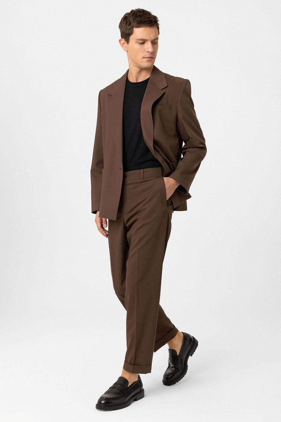 ANT Antioch Coffee Relax Fit Wrap Closure Men's Technical Blazer Jacket - Claremont