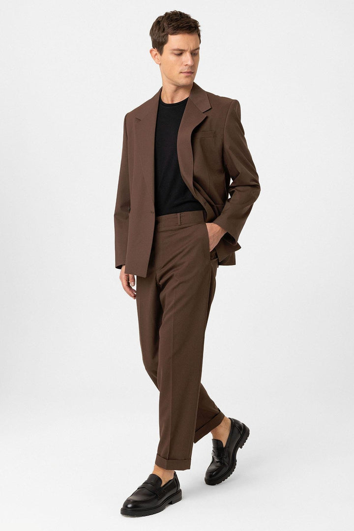 ANT Antioch Coffee Relax Fit Wrap Closure Men's Technical Blazer Jacket - Claremont