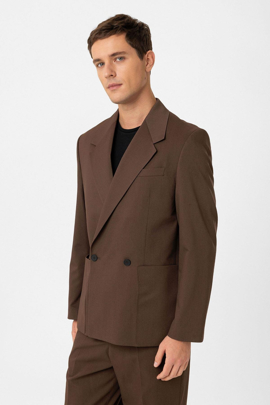 ANT Antioch Coffee Relax Fit Wrap Closure Men's Technical Blazer Jacket - Claremont