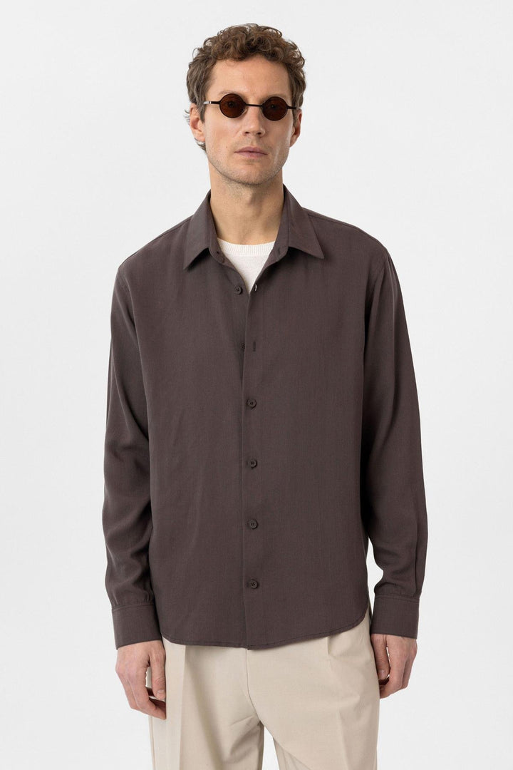 ANT Antioch Coffee Relax Fit Lyocell Fabric Men's Shirt - Nijmegen