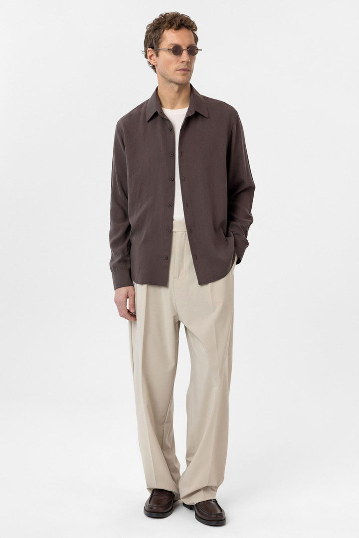 ANT Antioch Coffee Relax Fit Lyocell Fabric Men's Shirt - Nijmegen