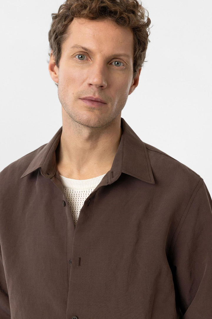 ANT Antioch Coffee Relax Fit Modal Fabric Men's Shirt - Blacksburg