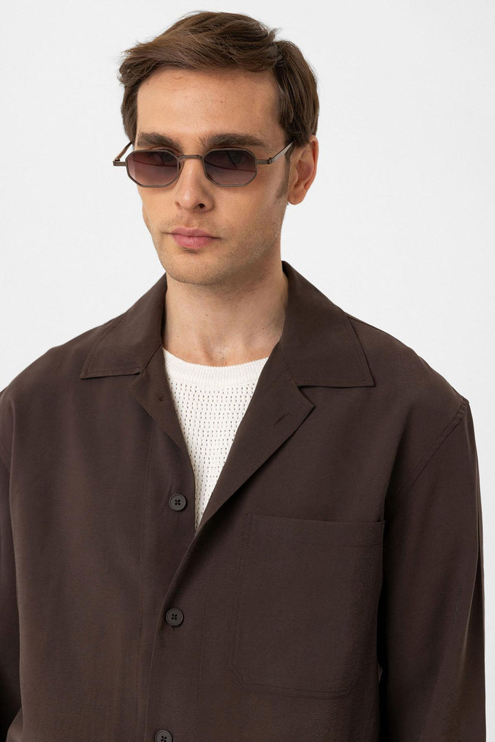 ANT Antioch Coffee Relax Fit Modal Fabric Men's Shirt - Massy