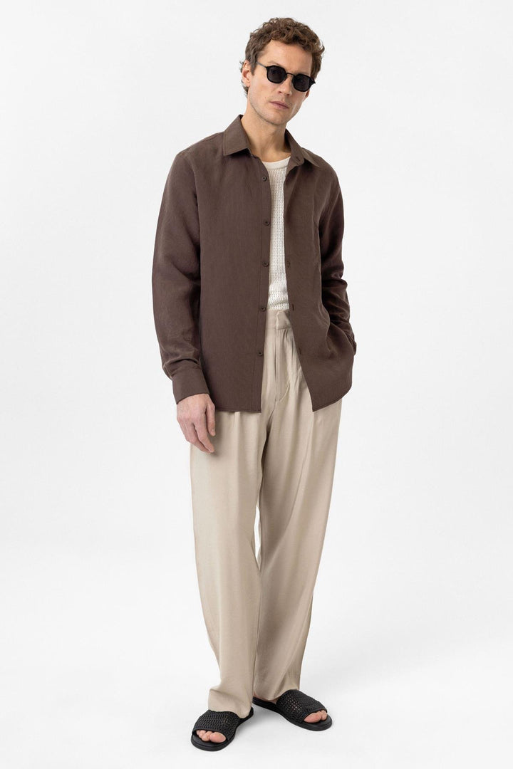 ANT Antioch Coffee Relax Fit Modal Fabric Men's Shirt - Blacksburg