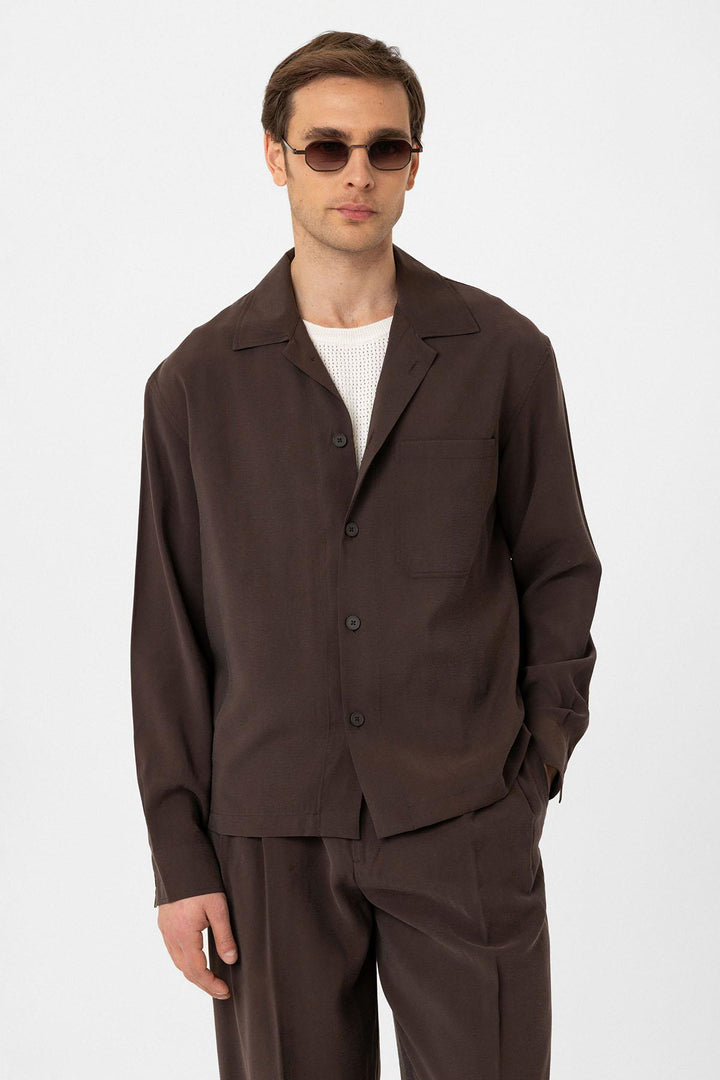 ANT Antioch Coffee Relax Fit Modal Fabric Men's Shirt - Massy