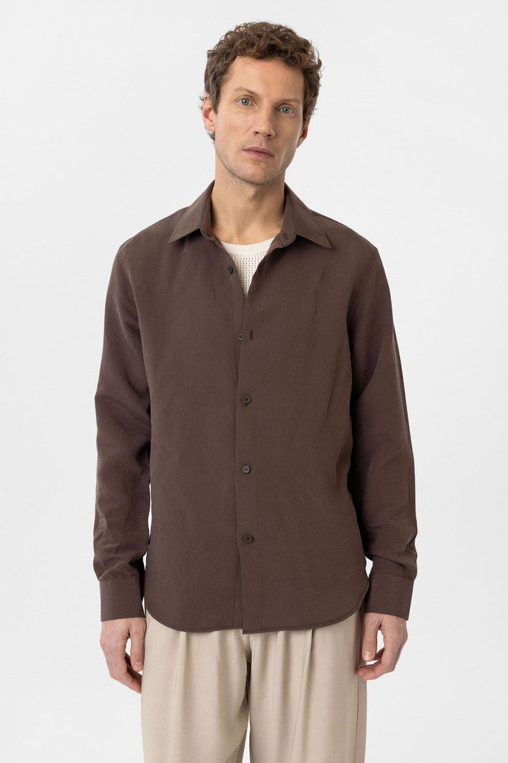 ANT Antioch Coffee Relax Fit Modal Fabric Men's Shirt - Blacksburg