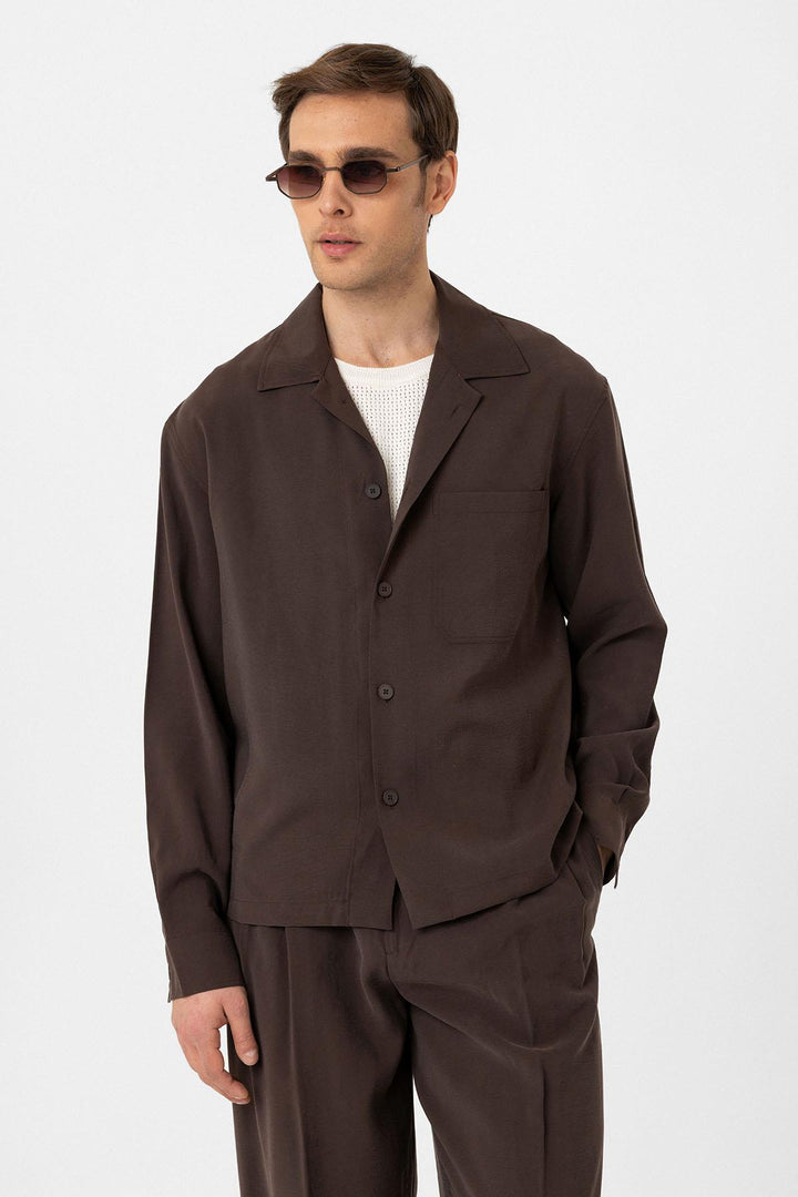 ANT Antioch Coffee Relax Fit Modal Fabric Men's Shirt - Massy