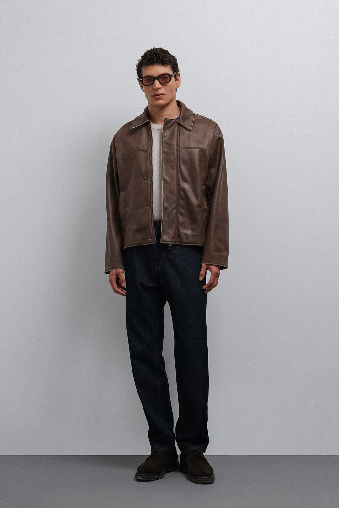 ANT Antioch Coffee Relax Fit Faux Leather Men's Jacket - Heusden