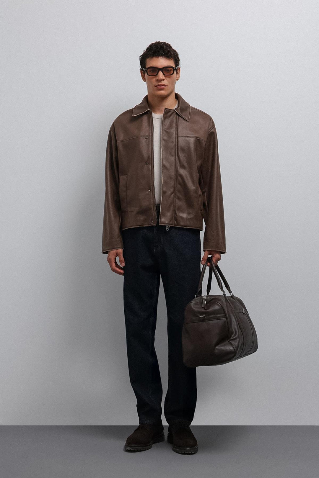 ANT Antioch Coffee Relax Fit Faux Leather Men's Jacket - Heusden