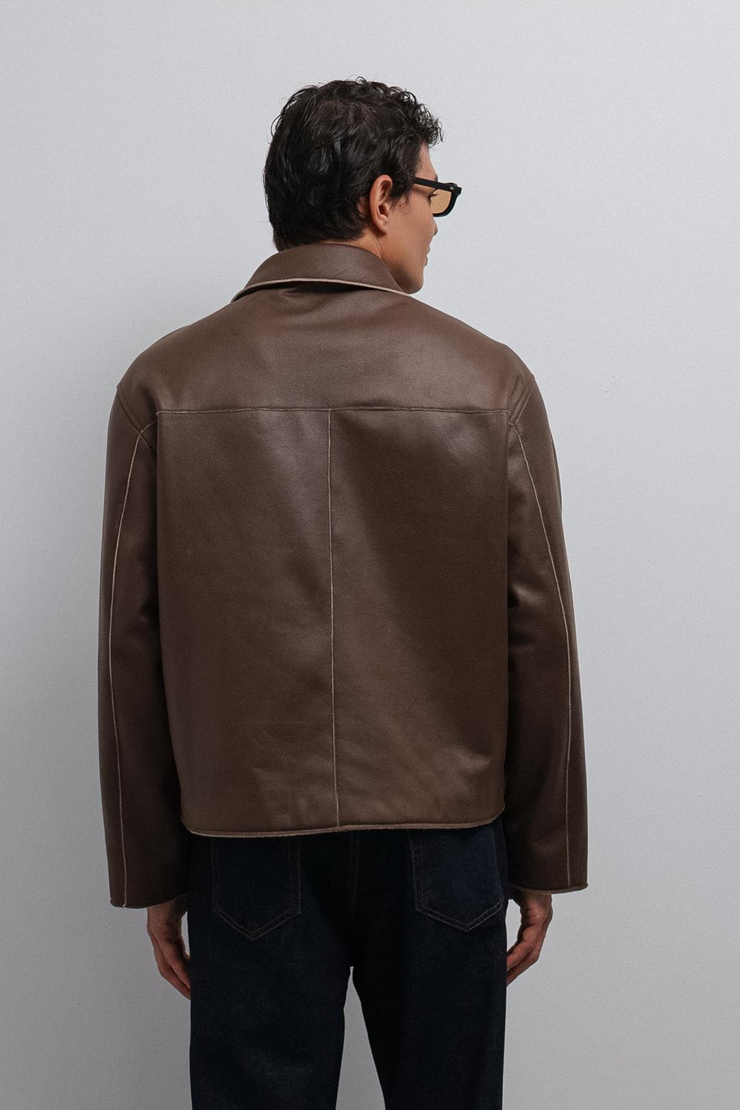 ANT Antioch Coffee Relax Fit Faux Leather Men's Jacket - Heusden