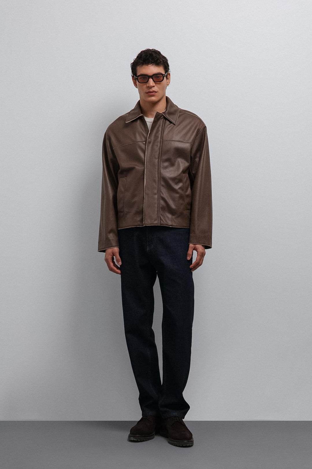 ANT Antioch Coffee Relax Fit Faux Leather Men's Jacket - Heusden