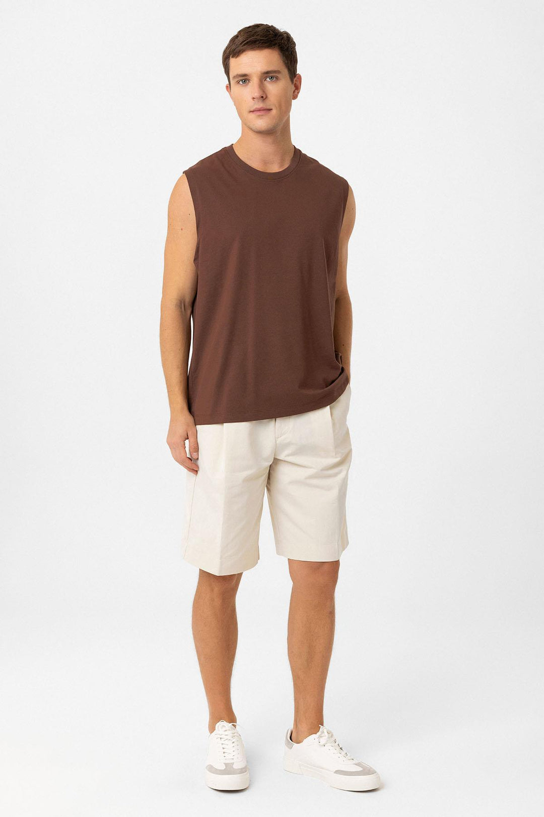 ANT Antioch Kahve Relaxed Fit Erkek Kolsuz T-Shirt - Billings