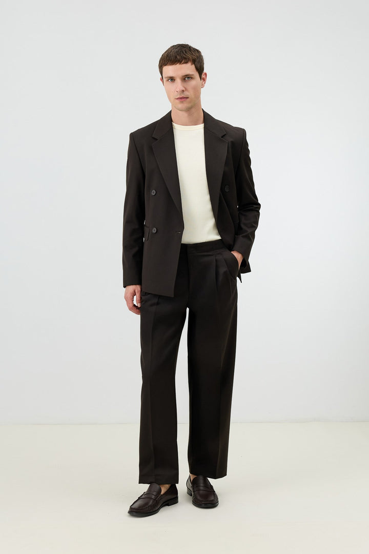 ANT Antioch Kahve Relaxed Kruvaze Erkek Blazer Ceket - Vilnius