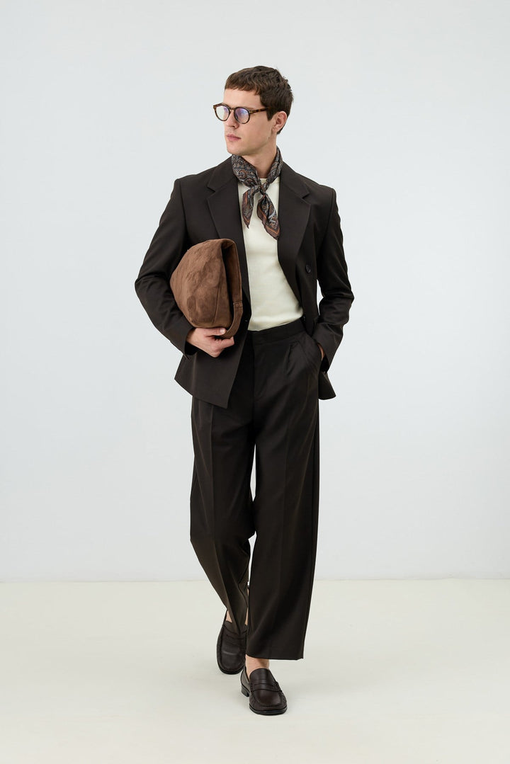 ANT Antioch Kahve Relaxed Kruvaze Erkek Blazer Ceket - Vilnius