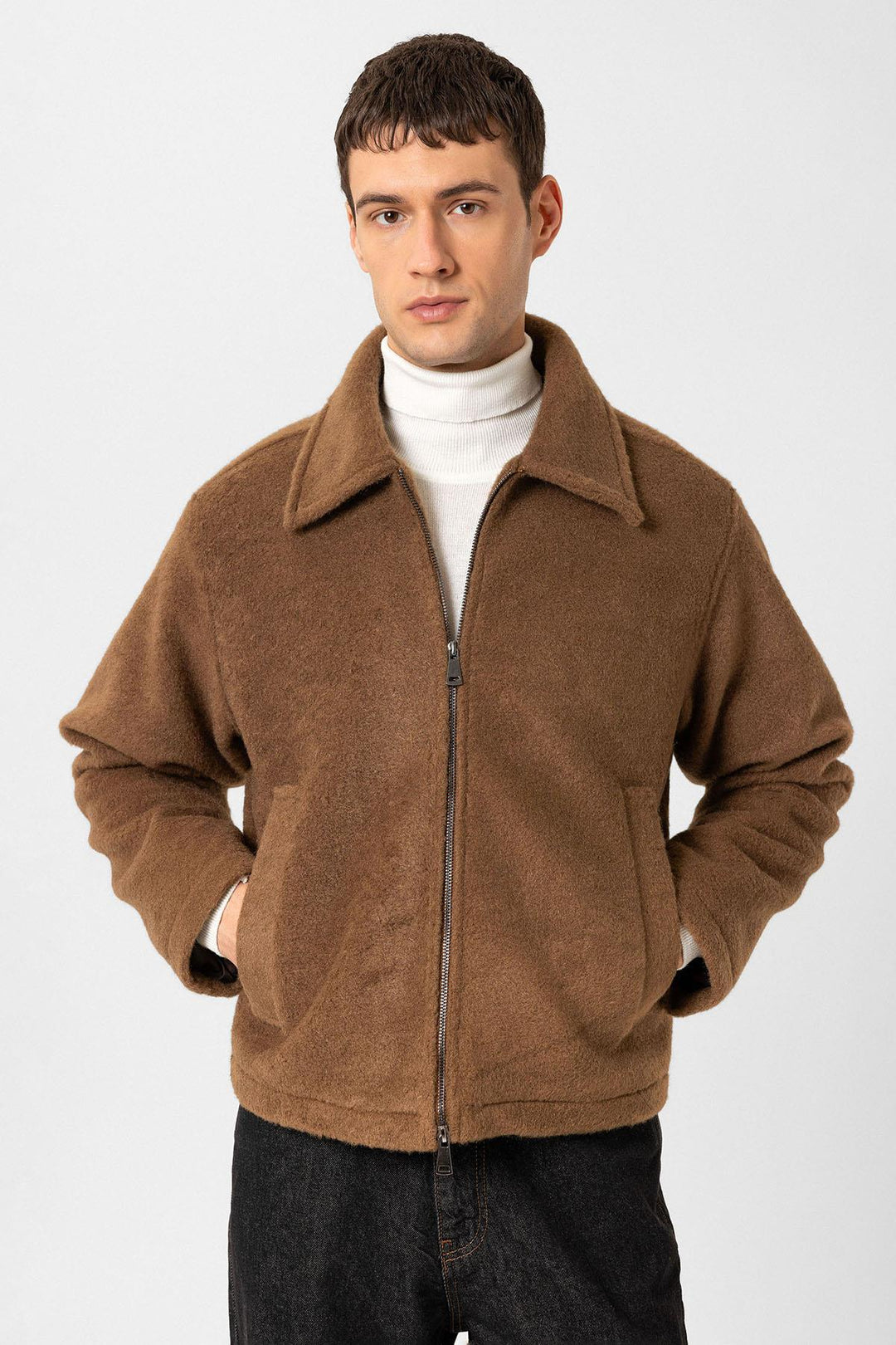 ANT Antioch Coffee Relaxed Soft Textured Men's Coat - Viersen