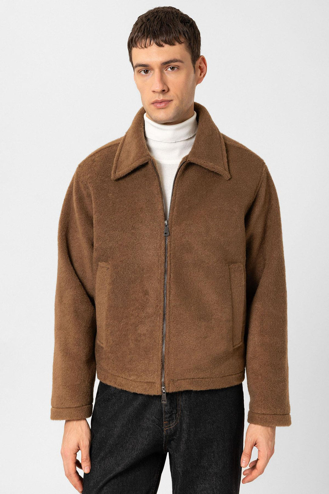 ANT Antioch Coffee Relaxed Soft Textured Men's Coat - Viersen