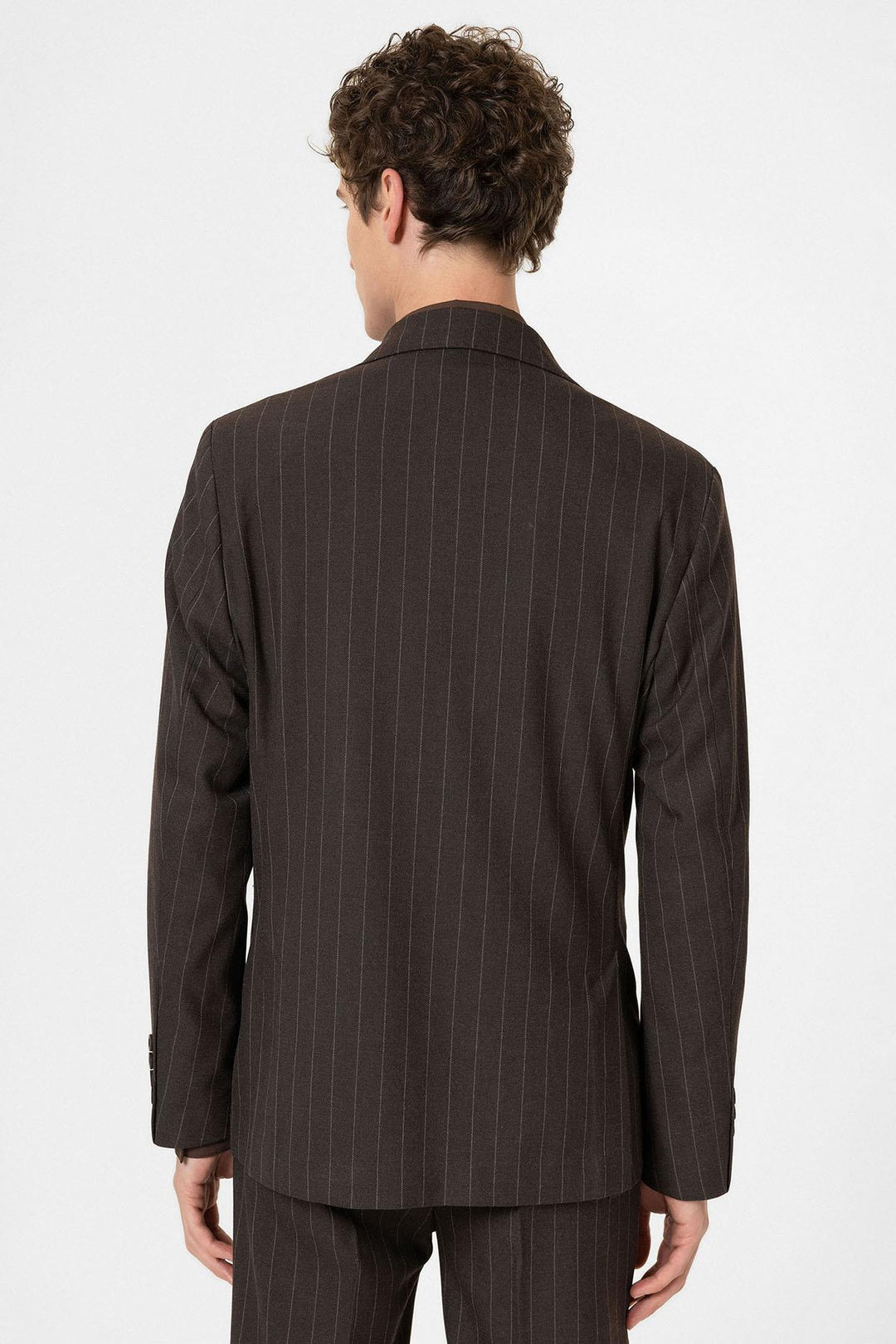 ANT Antioch Coffee Slim Fit Striped Men's Blazer Jacket - Hamburg