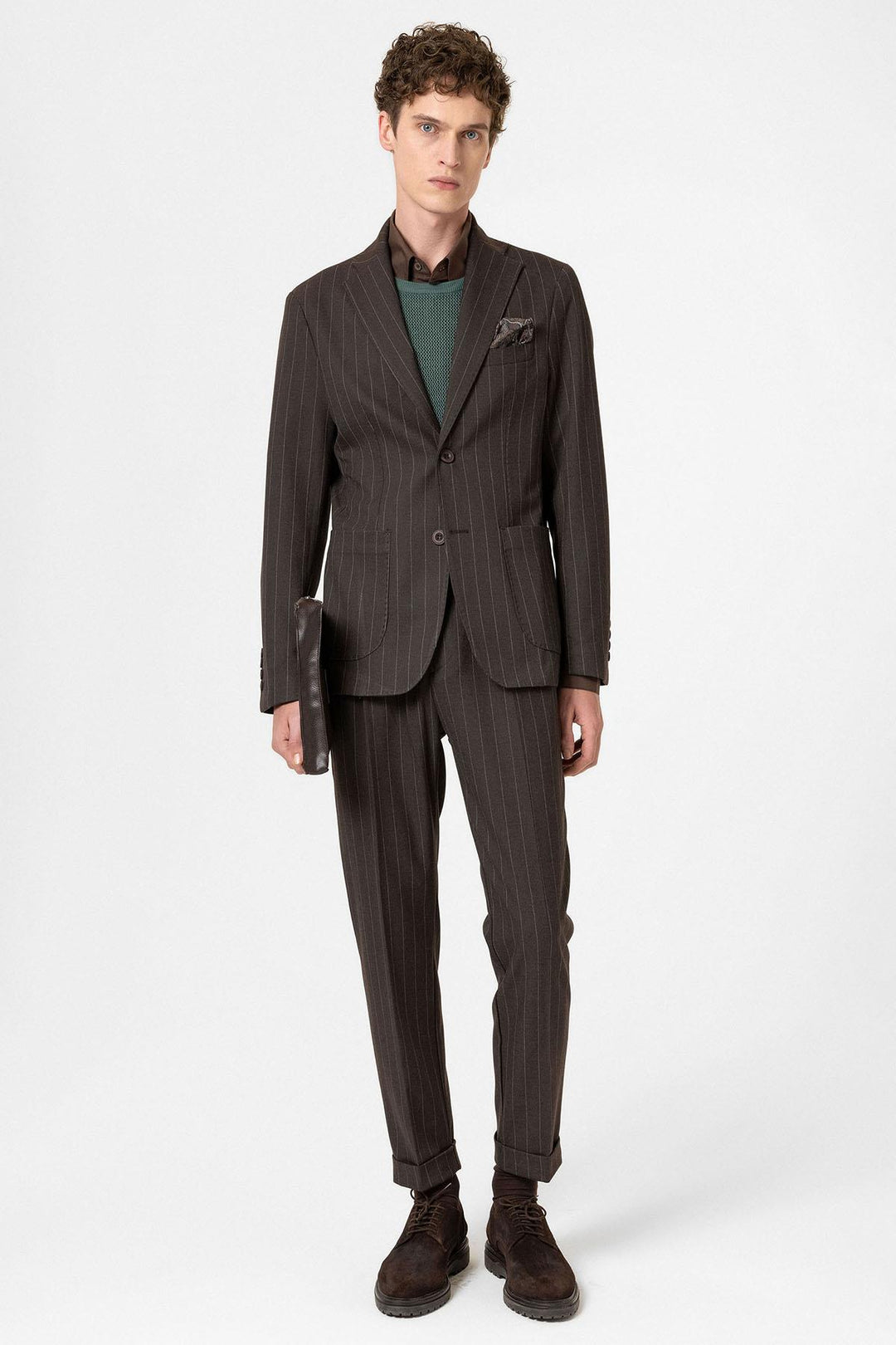 ANT Antioch Coffee Slim Fit Striped Men's Blazer Jacket - Hamburg