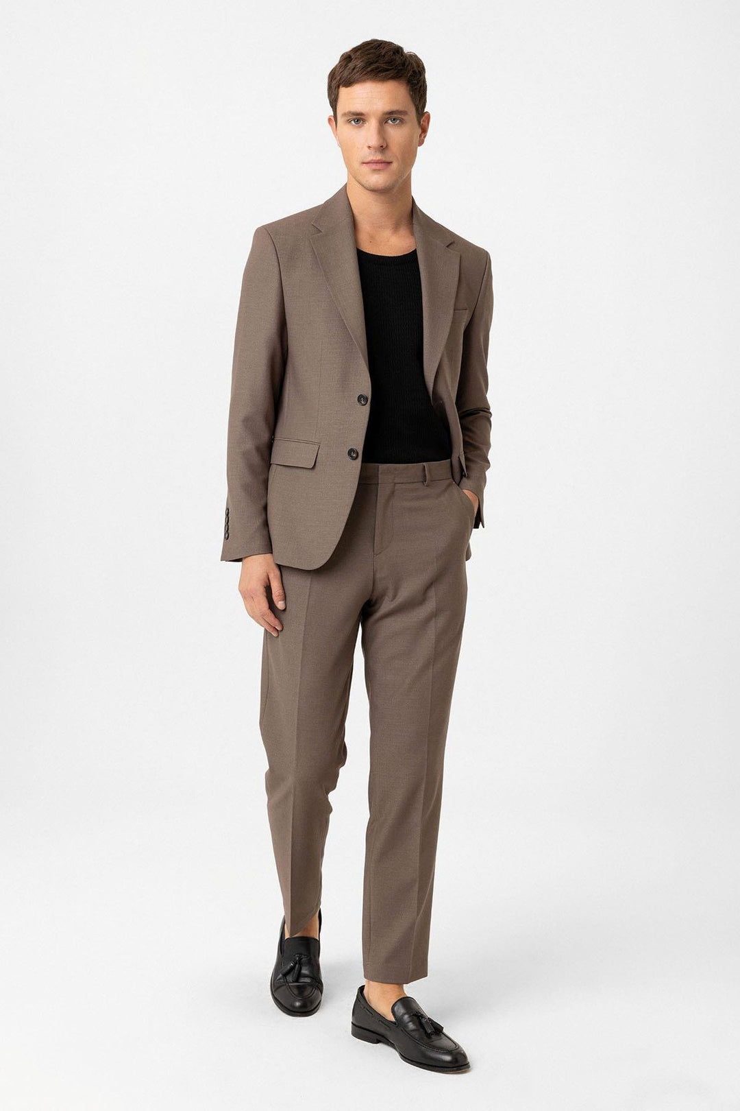 ANT Antioch Coffee Slim Fit Classic Men's Suit - Hillsborough