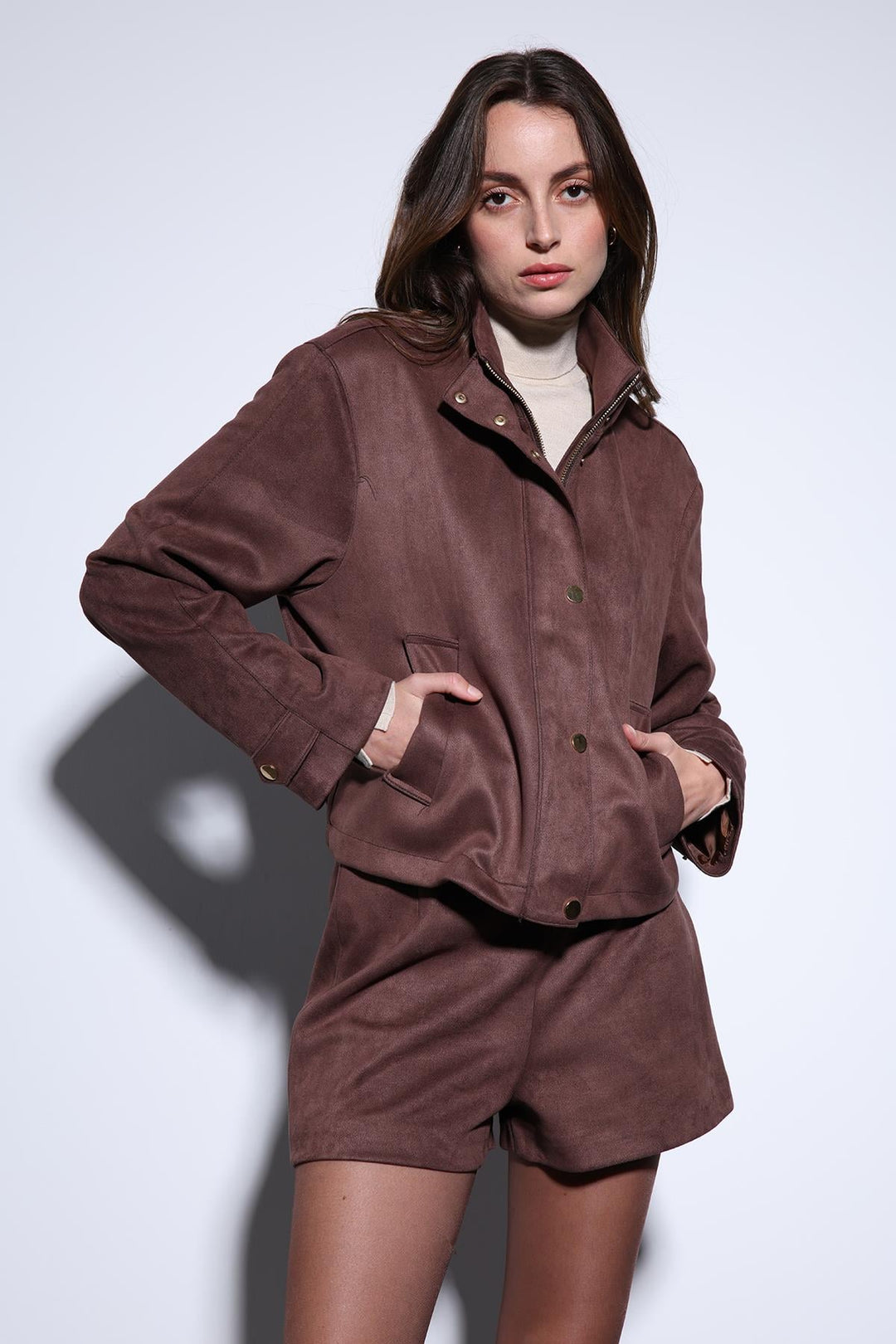 ANT Antioch Coffee Suede Bomber Jacket - Lansing