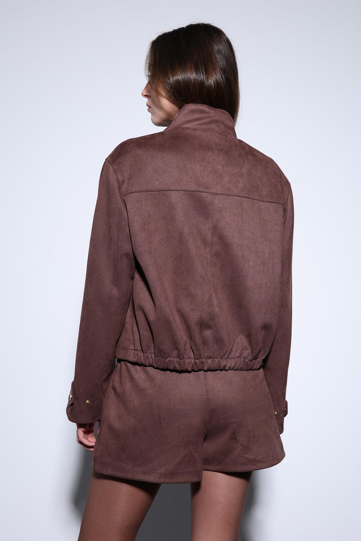 ANT Antioch Coffee Suede Bomber Jacket - Lansing